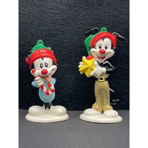 Vintage 1997 Warner Bros Animaniacs Yakko & Dot Christmas Ornaments. Set of Two. - Picture 1 of 7